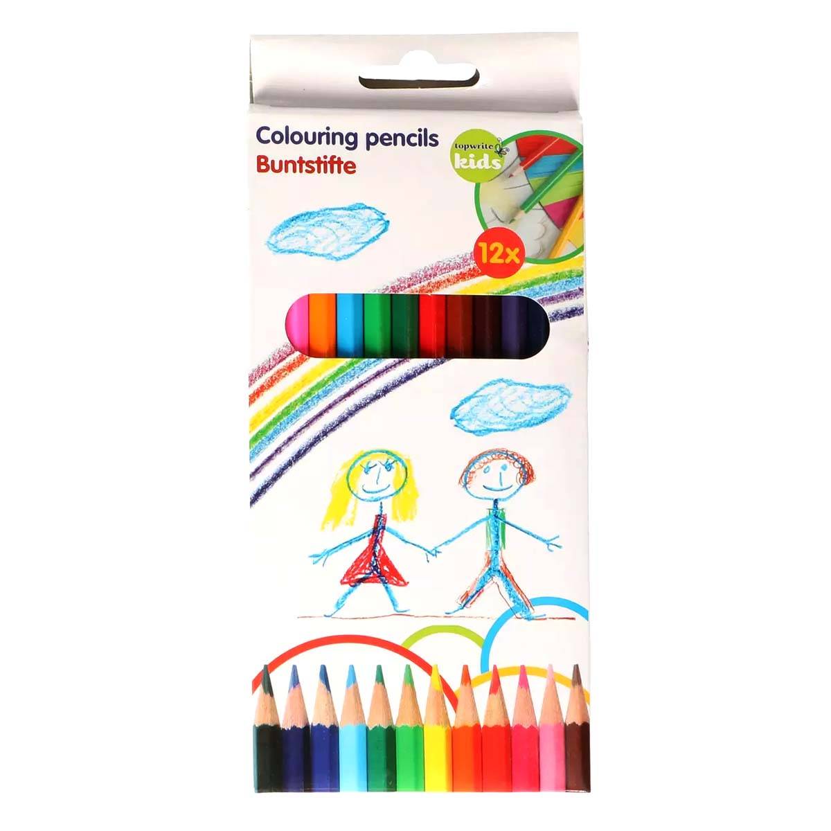 Lot de 12 Crayons de Couleur 17,6 cm en Bois-4