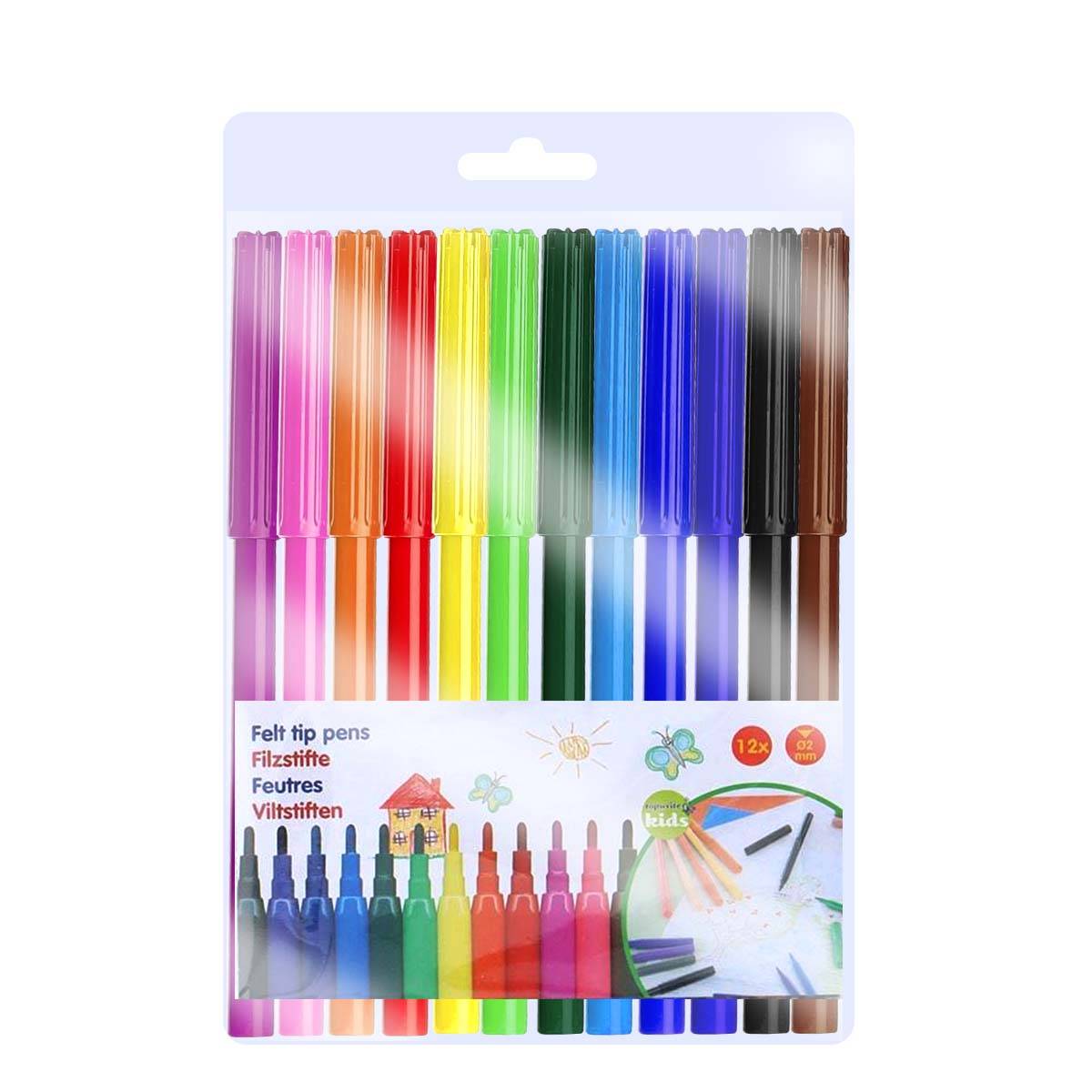 Lot de 12 Feutres Pointe Fine 2mm pour Coloriage / Dessin / Écriture-4