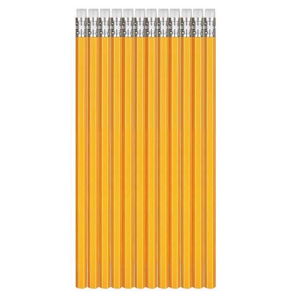 Lot de 12 Crayons à Papier HB avec Gomme Intégrée pour Écriture ou Dessin