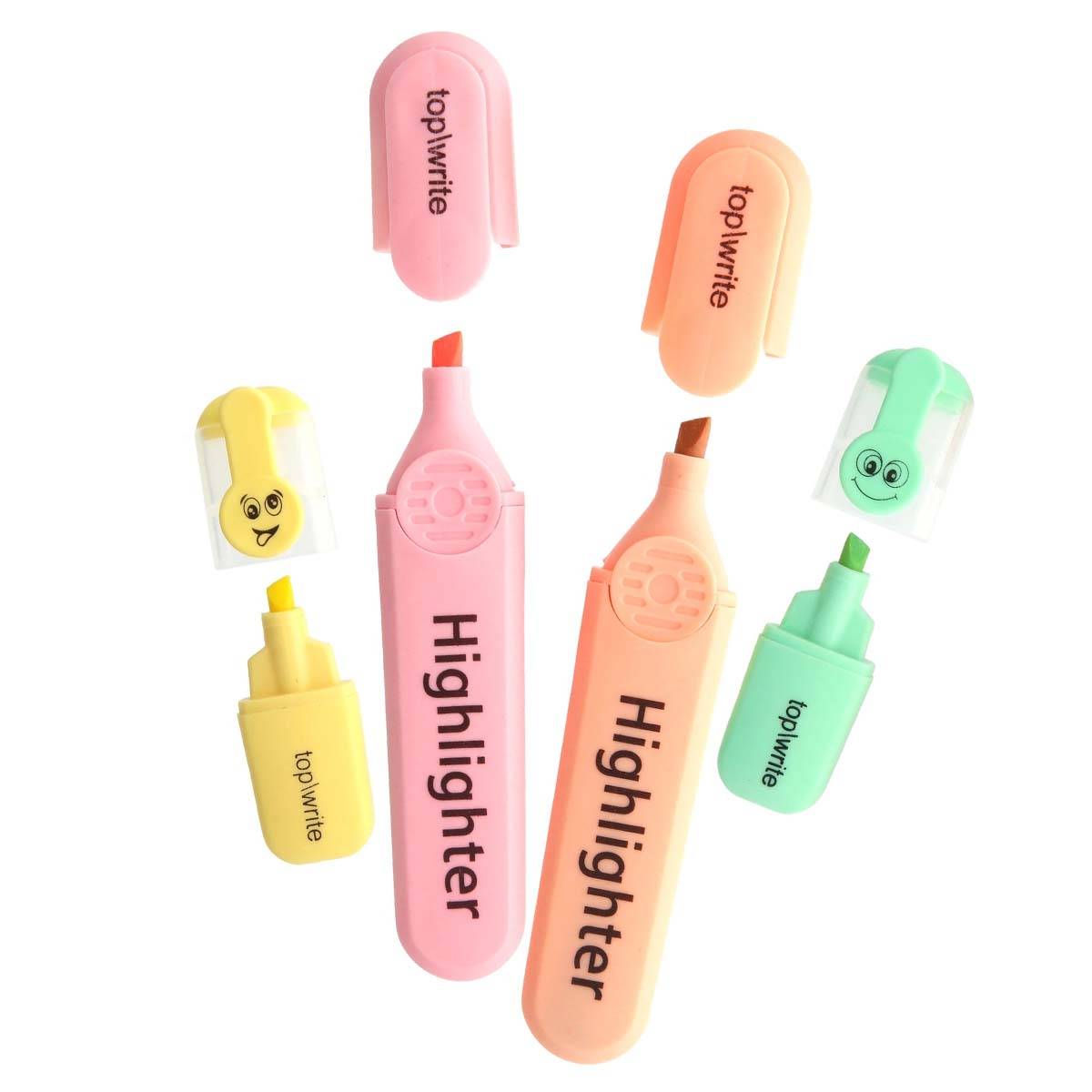 Lot de 4 Surligneurs Pastel à Séchage Rapide pour École / Bureau-1