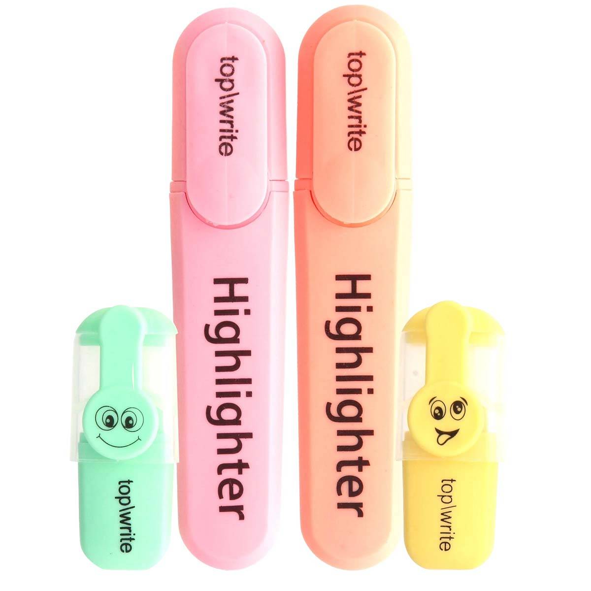 Lot de 4 Surligneurs Pastel à Séchage Rapide pour École / Bureau-0