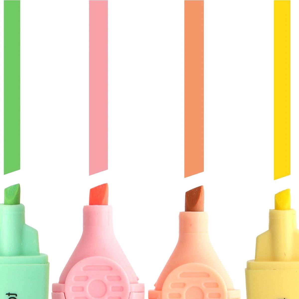 Lot de 4 Surligneurs Pastel à Séchage Rapide pour École / Bureau-2