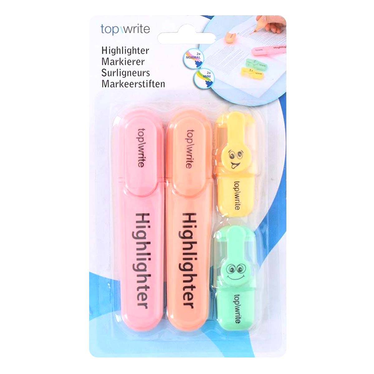 Lot de 4 Surligneurs Pastel à Séchage Rapide pour École / Bureau-4
