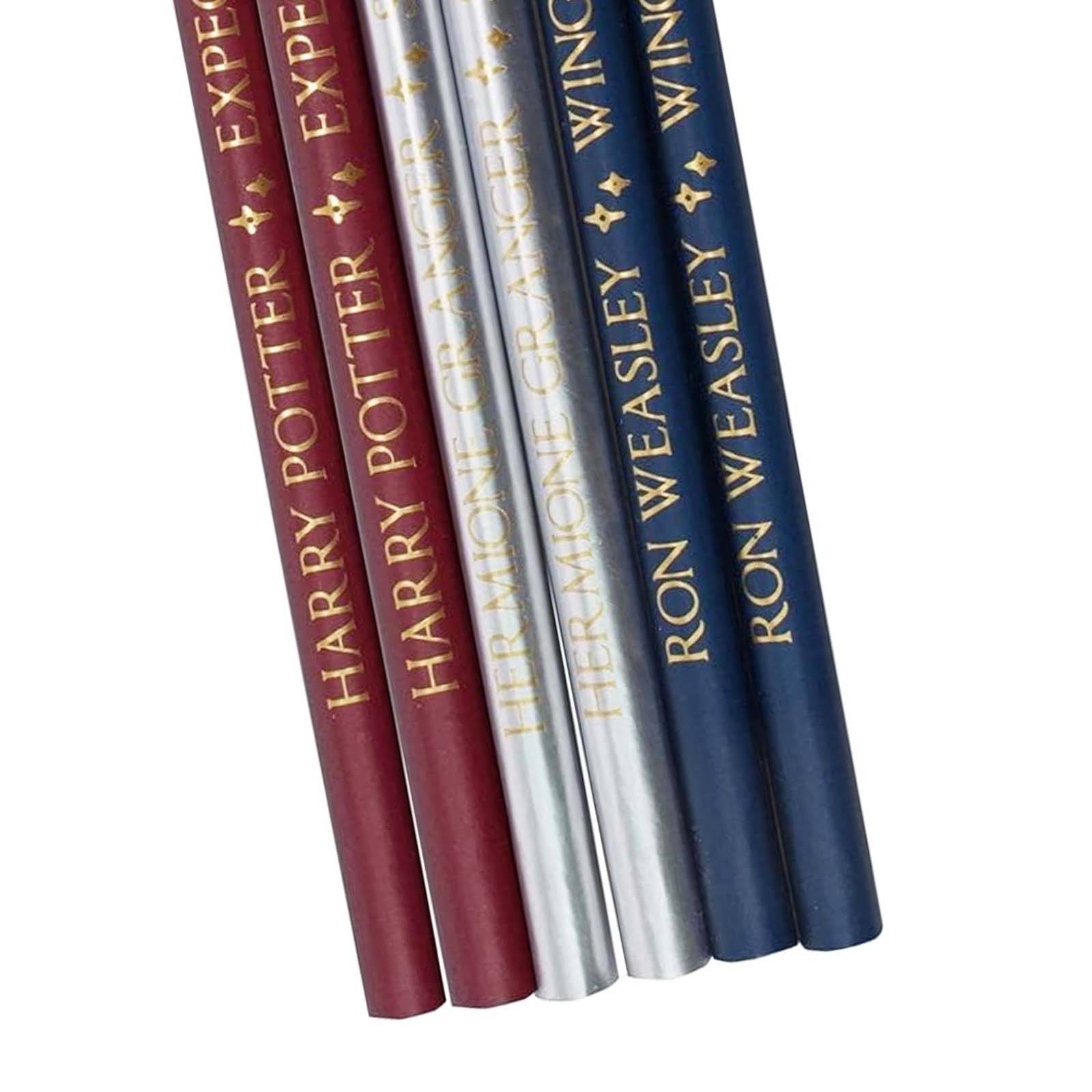 Set de 6 Crayons en Bois avec Gomme et Motif Baguette Magique-1