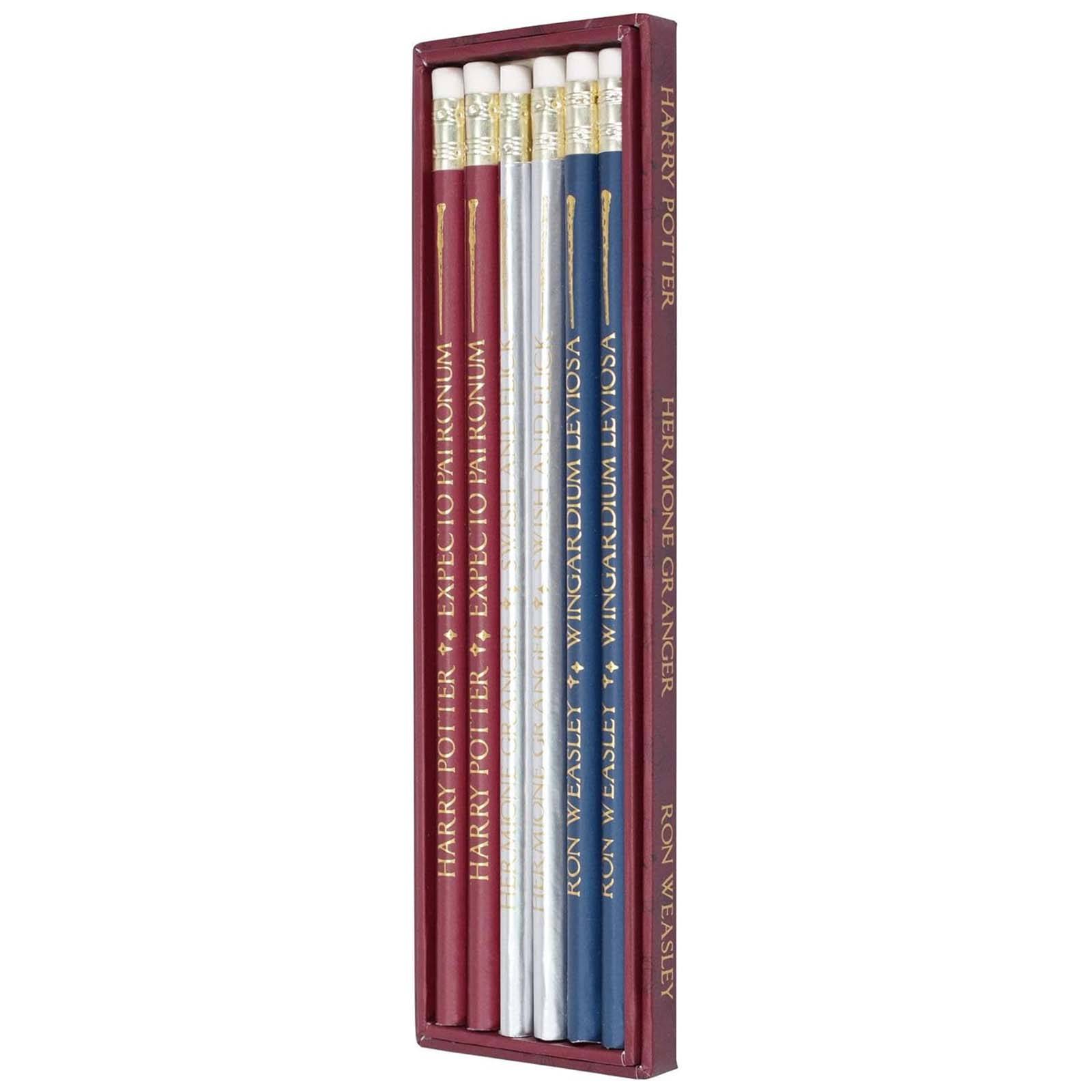 Set de 6 Crayons en Bois avec Gomme et Motif Baguette Magique-2