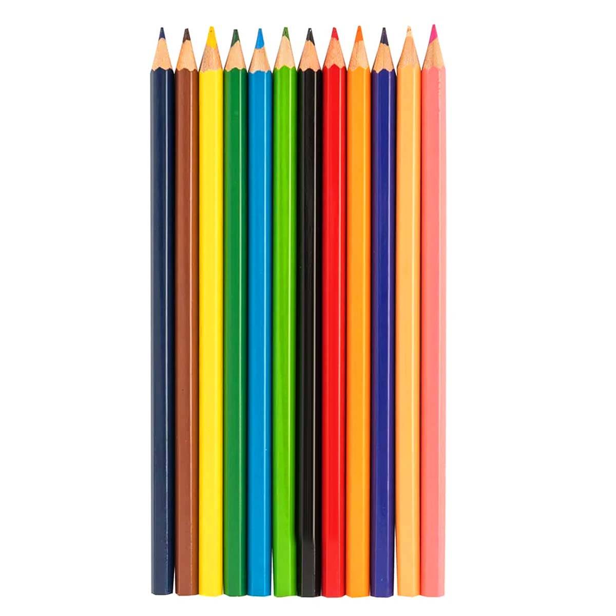 Lot de 12 Crayons de Couleur Variés avec Aiguisoir-0
