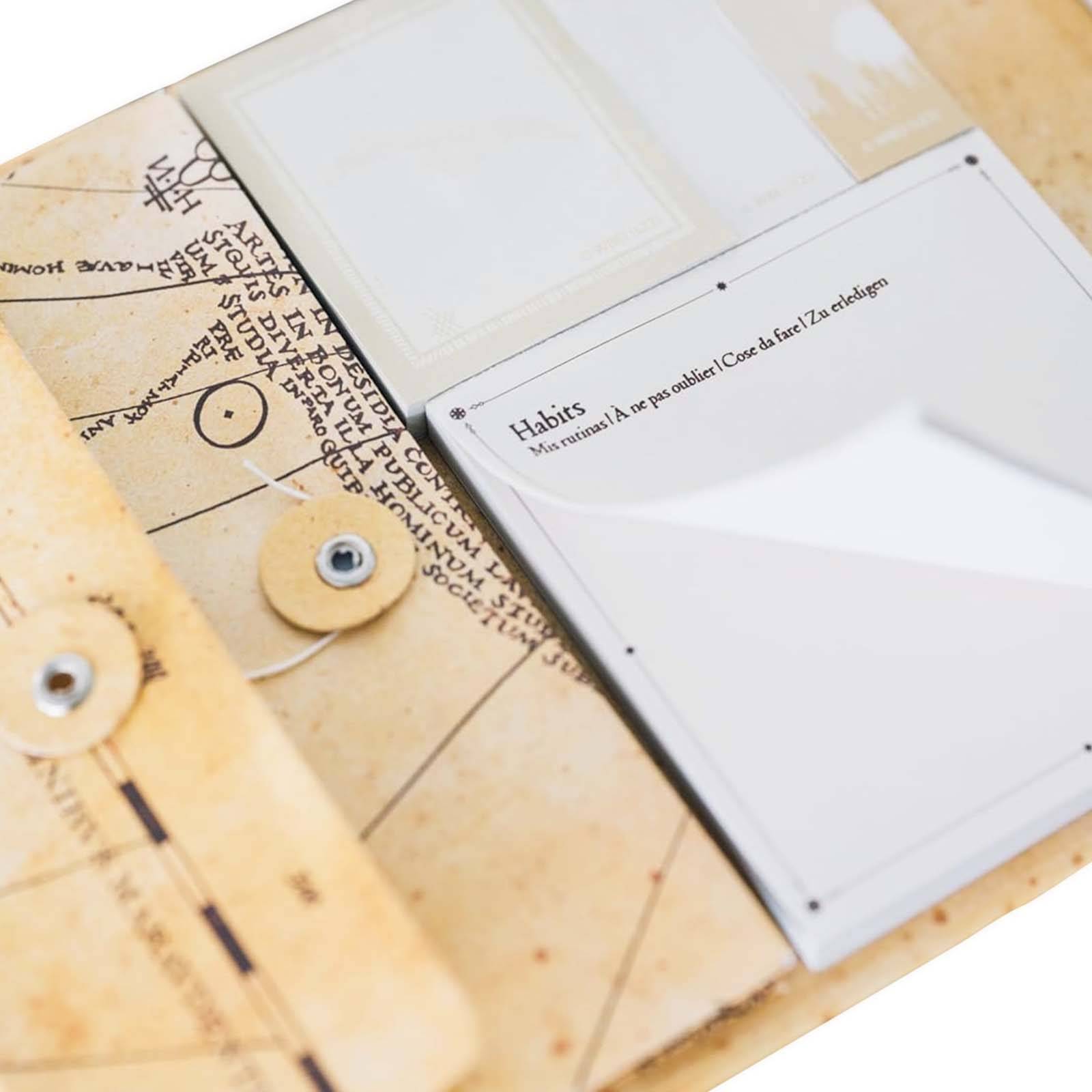 Agenda Hebdomadaire Carte du Maraudeur 19.3x16.5cm avec Notes Autocollantes-3