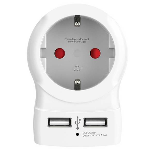 Adaptateur Secteur Europe vers Europe 2 USB-A 4000W