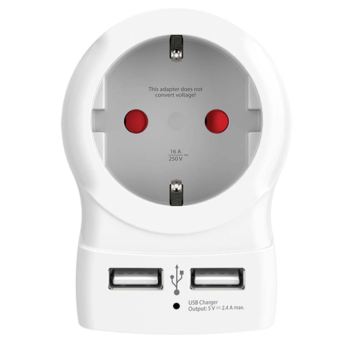 Adaptateur Secteur Europe vers Europe 2 USB-A 4000W-0