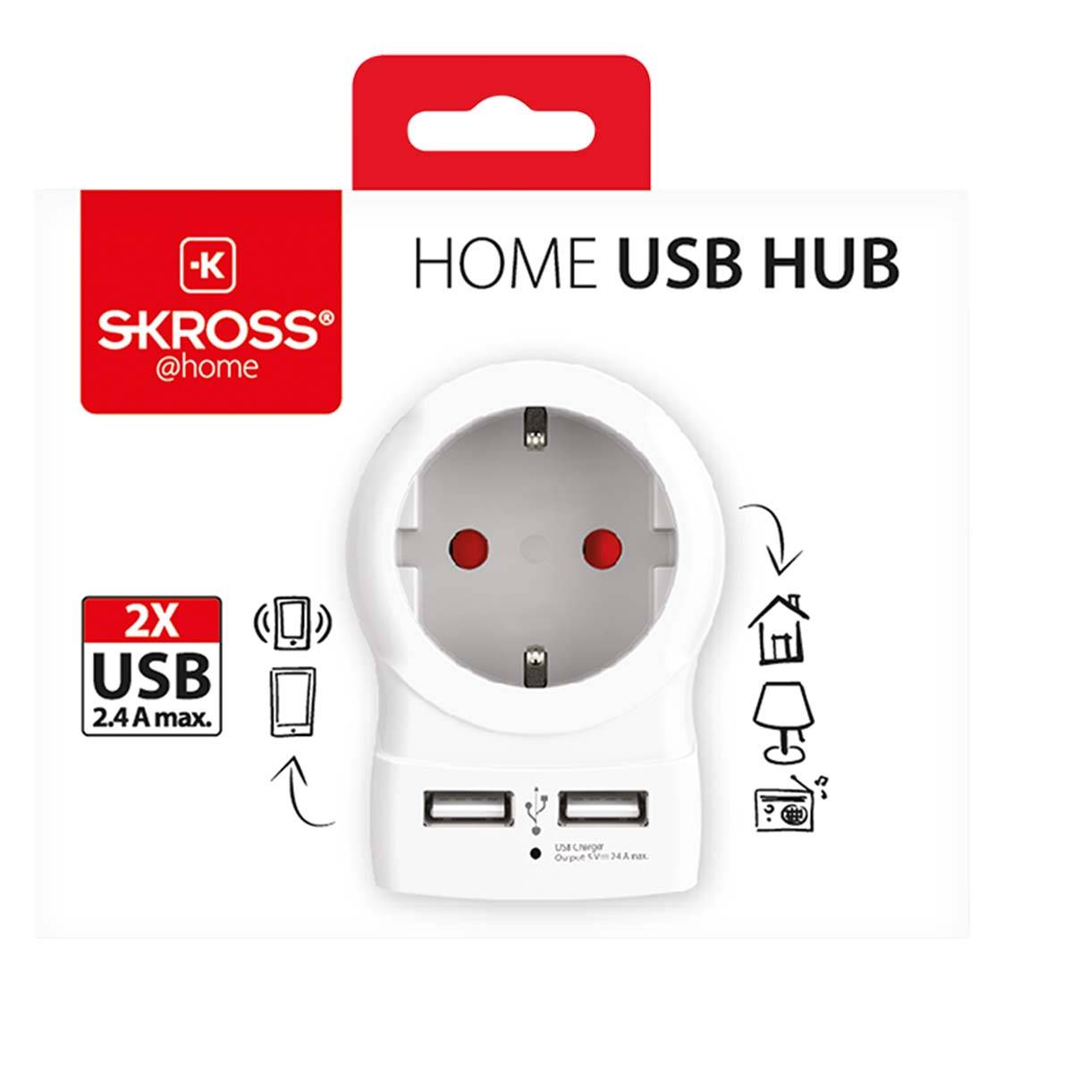 Adaptateur Secteur Europe vers Europe 2 USB-A 4000W-3
