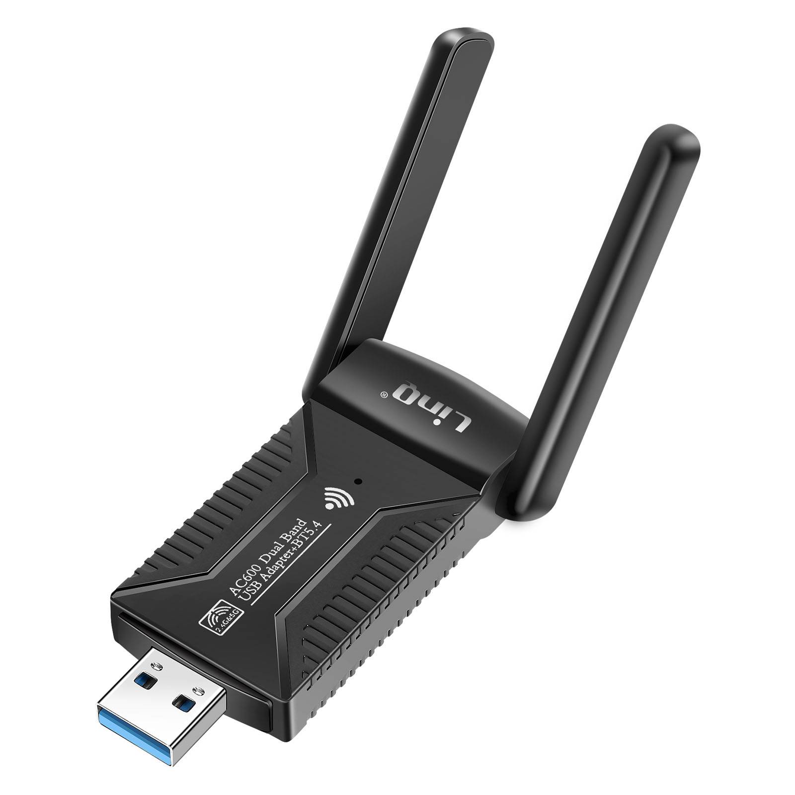 Carte Réseau Clé USB WiFi 600Mbps et Bluetooth 5.4 Double Bande-0
