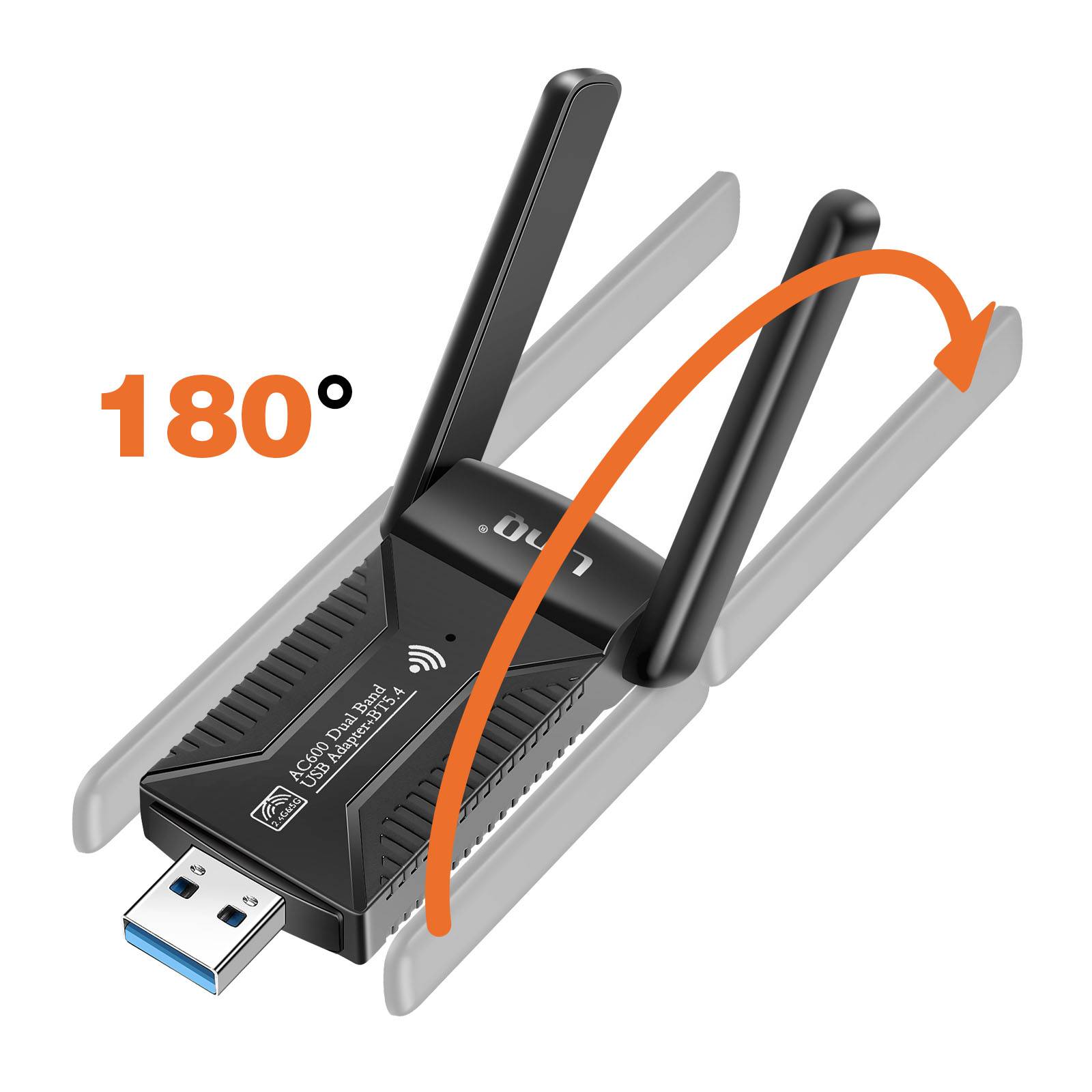 Carte Réseau Clé USB WiFi 600Mbps et Bluetooth 5.4 Double Bande-3