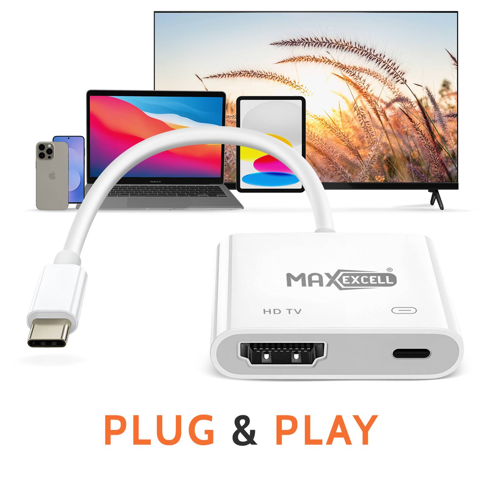Adaptateur Vidéo HDMI vers USB-C Ultra-HD 4K avec Charge rapide USB-C 100W-3