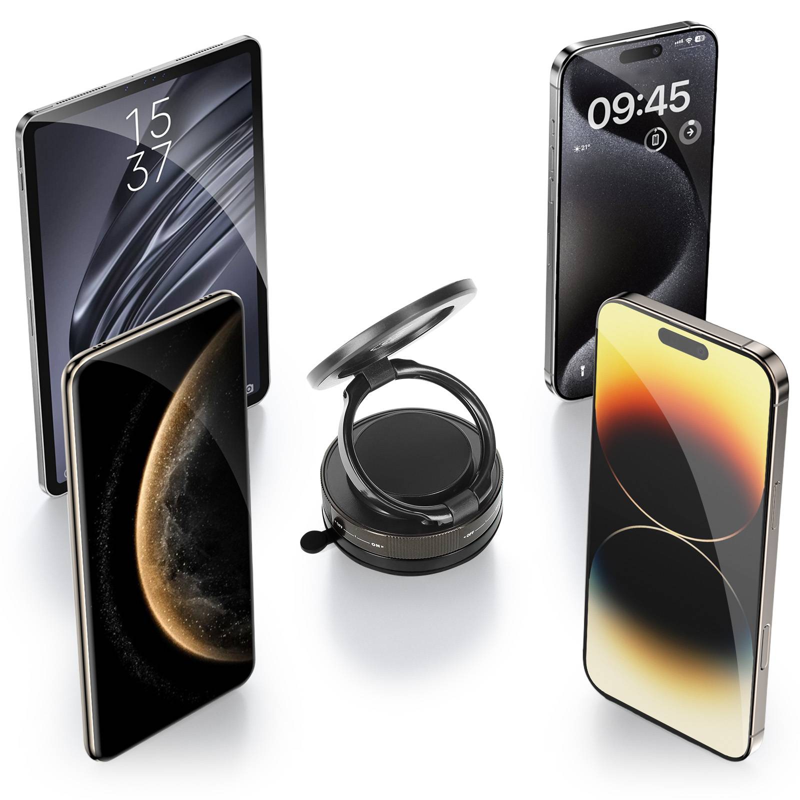 Support Magnétique pour Smartphone Rotatif et Fixation Ventouse-4