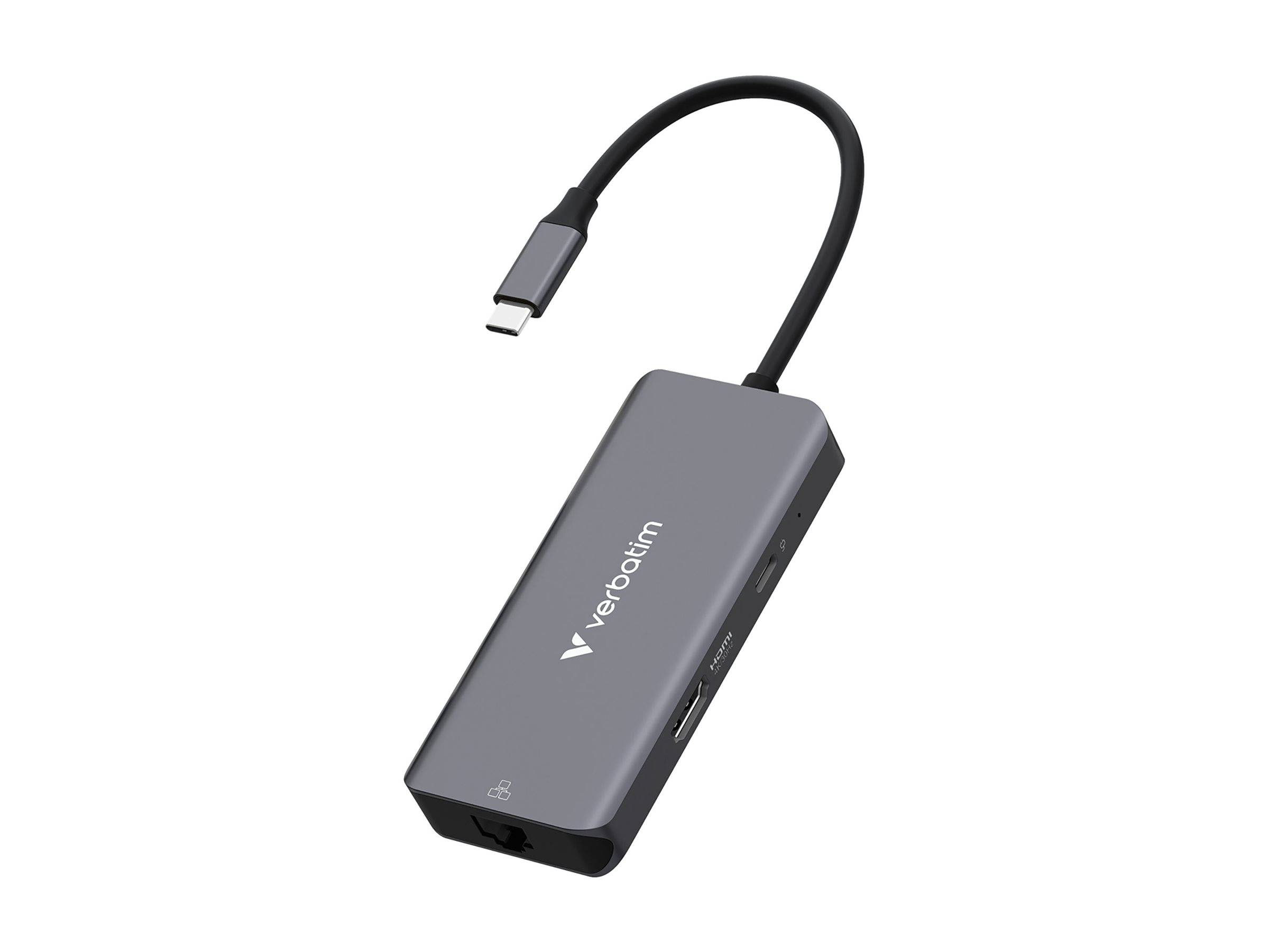 Hub Verbatim, USB-C Essentials, 6 ports avec connecteur RJ45, HDMI, 3 ports USB-A, 1 port USB-C PD, emballage blister.-0