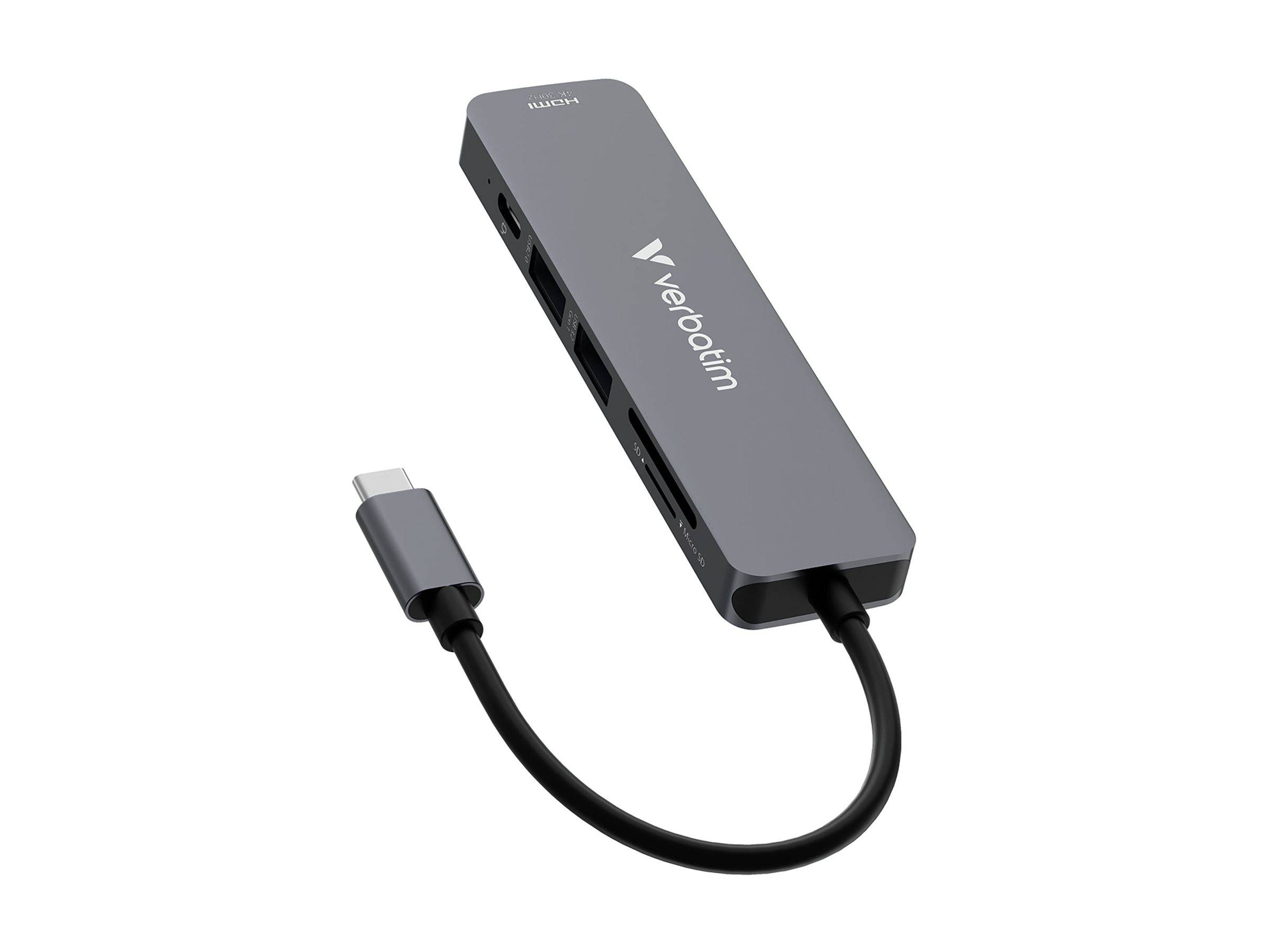 Hub Verbatim, USB-C Essentials, 6 ports avec lecteur de cartes HDMI, 2 ports USB-A, 1 port USB-C PD, emballage blister.-0