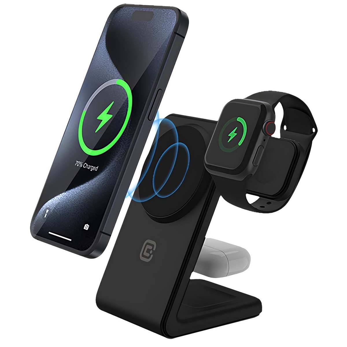 Chargeur Sans Fil 3-en-1 pour iPhone / Apple Watch / AirPods Modèle MagSpot-1
