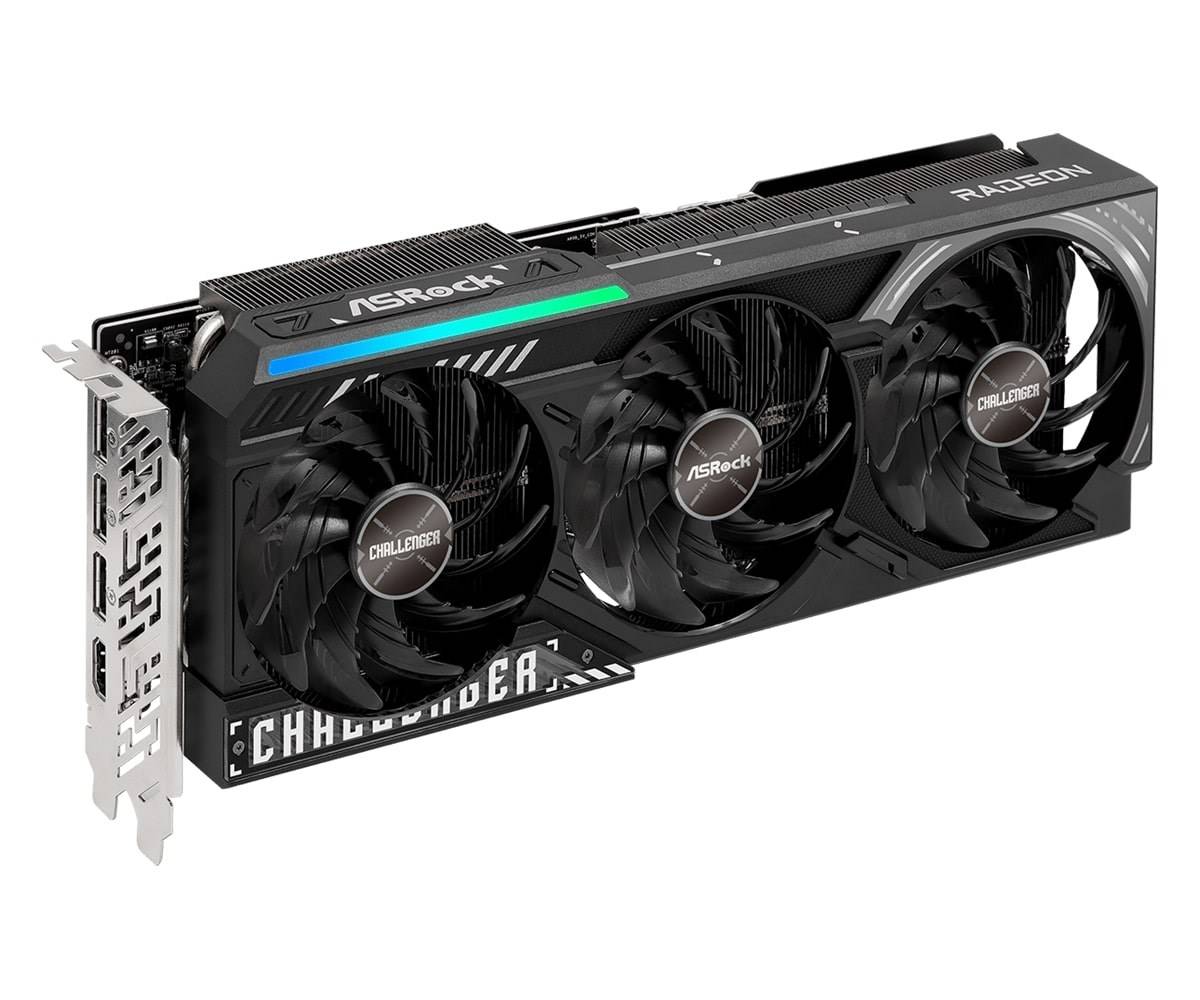 Asrock Challenger RX 9070 XT, Radeon RX 9070 XT, 16 Go, GDDR6, 256 bit, 7680 x 4320 pixels, PCI Express x16 5.0-5
