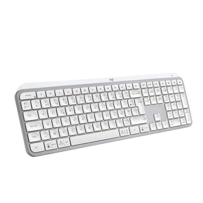 Logitech Master MX Keys S, Sans fil, Bluetooth, Commutateur de touche « ciseaux », AZERTY, LED, Gris-0
