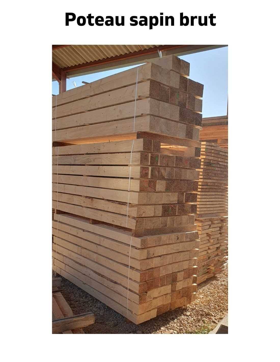 Poteau Sapin Rabote Longueur 200 Cm / Section 14 * 14 Cm-0