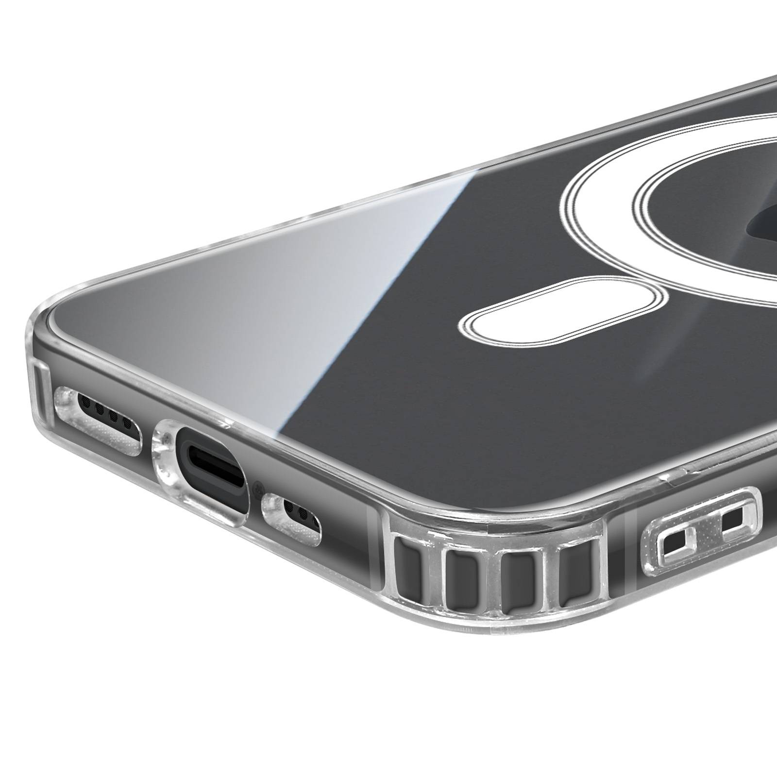 Coque MagSafe Renforcée pour iPhone 15 modèle MagStick Clear Jelly-3