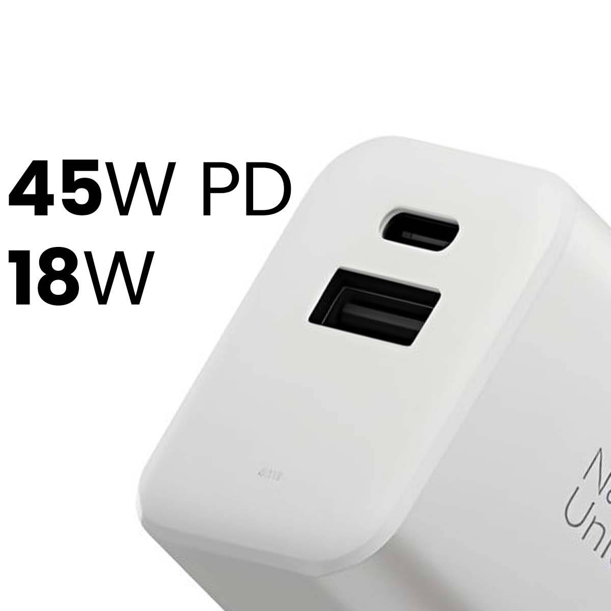 Chargeur Mural Double Port USB-C / USB-A GaN Power Delivery 45W-2