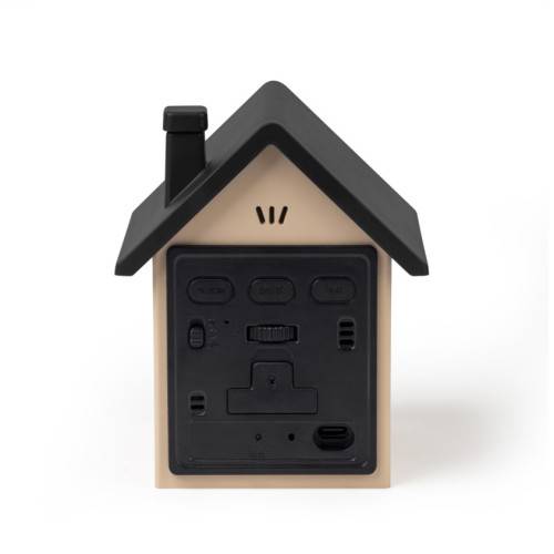 Réveil digital Maison aspect bois-3