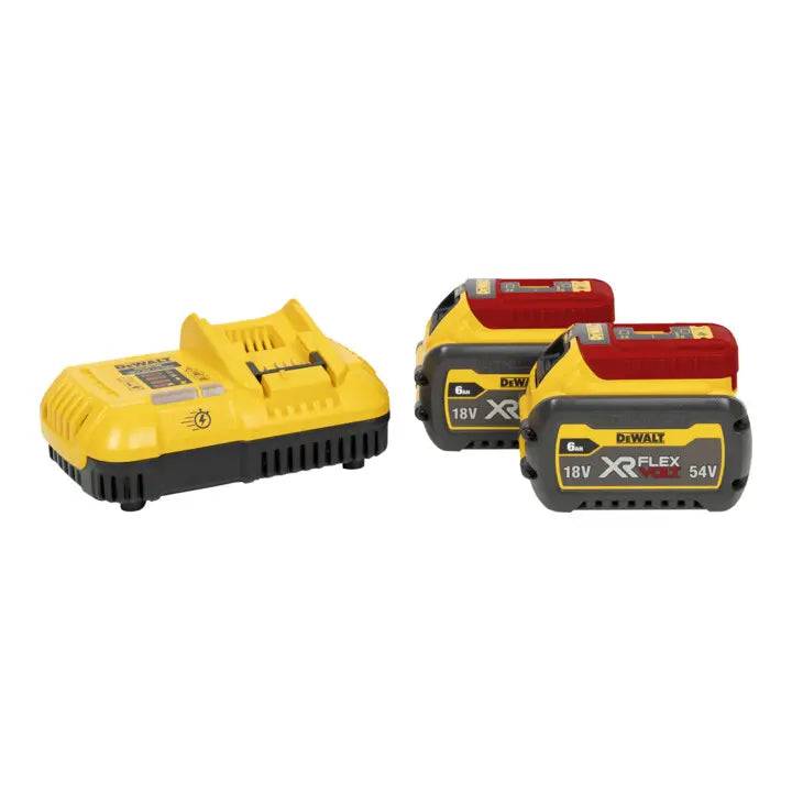 Pack 2 batteries Flexvolt 18V/54V 6Ah/2Ah + 1 chargeur en boite carton - DEWALT - DCB118T2-QW-0
