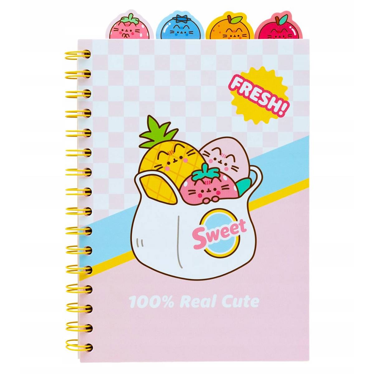 Carnet Onglets Fruits Motif 100% Real Cute Format A5 avec Intercalaires Colorés-0