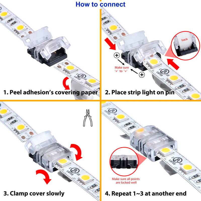 Connecteur Hippo pour Bande LED IP65 8MM 2PIN - Ledme - LM2906-1