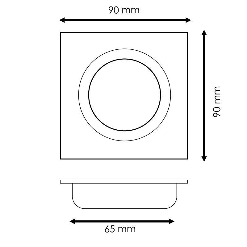 Anneau inclinable carré blanc série Luxury pour GU10/MR16 - Ledme - LM4324-1