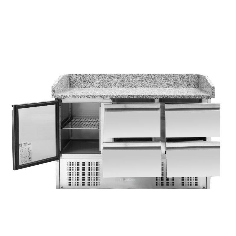 Meuble à Pizza Réfrigéré Compact 600x400 - 1 Porte et 4 Tiroirs-1