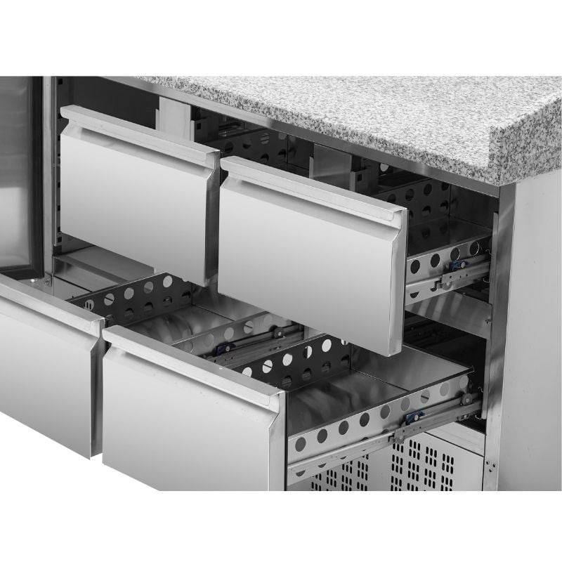 Meuble à Pizza Réfrigéré Compact 600x400 - 1 Porte et 4 Tiroirs-3