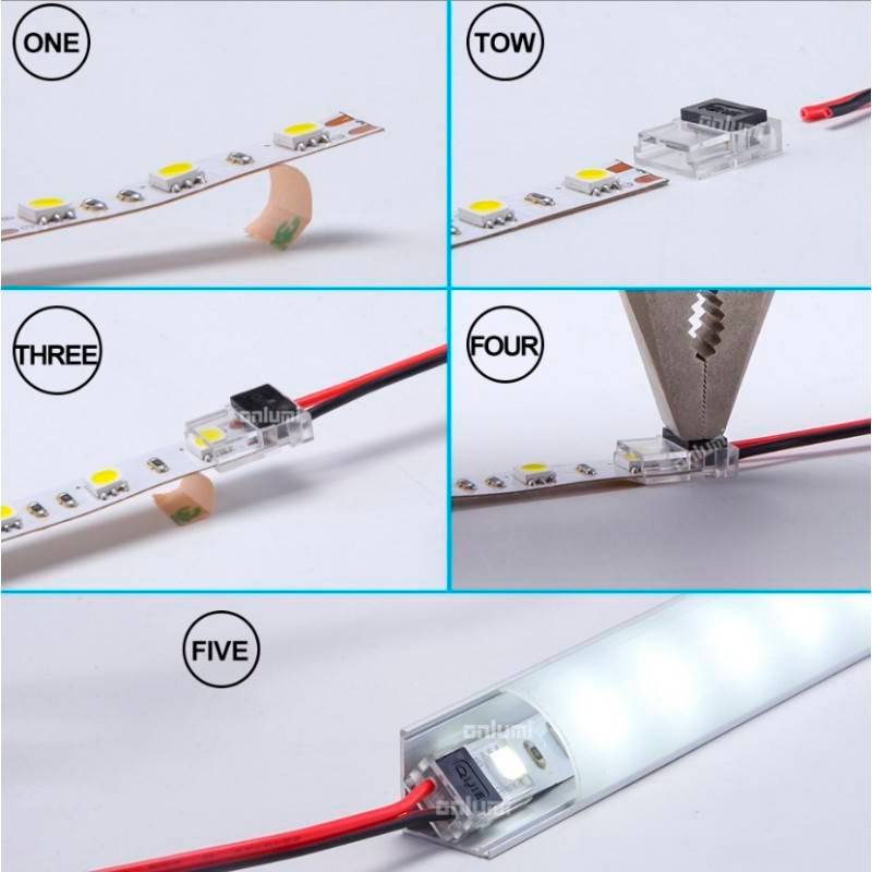 Connecteur UltraMini pour Barrette 8MM 12V/24V Monocolor vers câble 2 fils - Ledme - LM2931-1