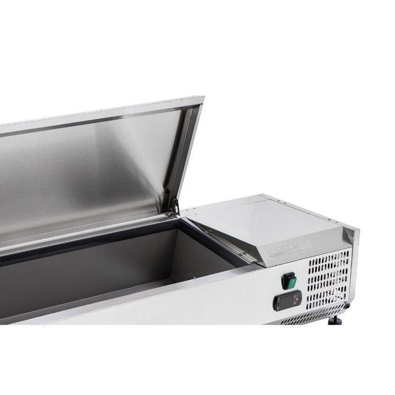 Saladette Réfrigérée à Poser Couvercle Inox - 5 x GN 1/4-2