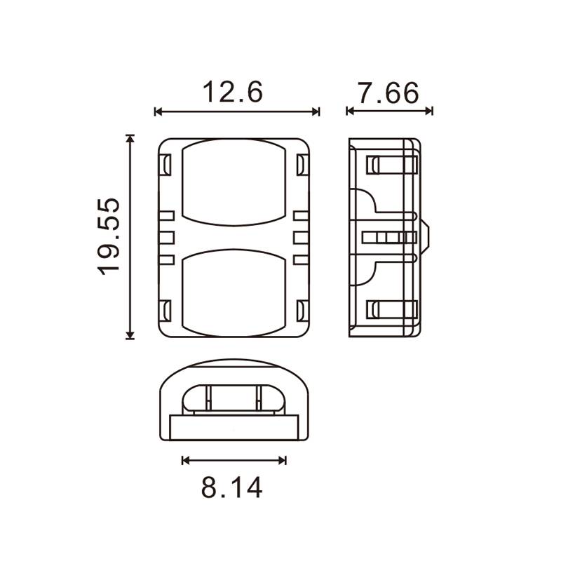 Connecteur Hippo pour Bande LED IP65 8MM 2PIN - Ledme - LM2906-2