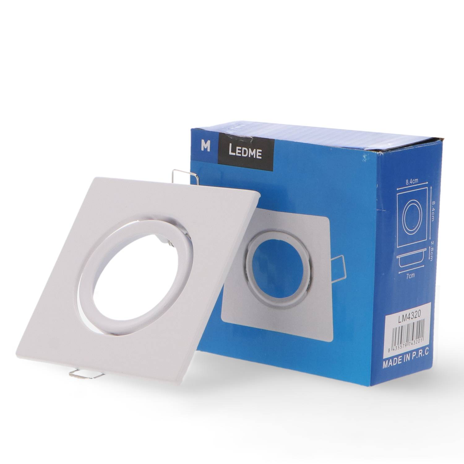 Bague inclinable carrée blanche Série Eco pour GU10/MR16 - Ledme - LM4320-1