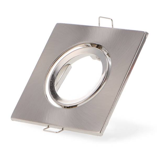 Bague inclinable carrée en nickel série Eco pour GU10/MR16 - Ledme - LM4319