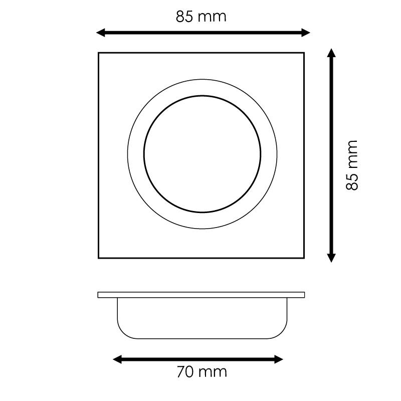 Bague inclinable carrée blanche Série Eco pour GU10/MR16 - Ledme - LM4320-2