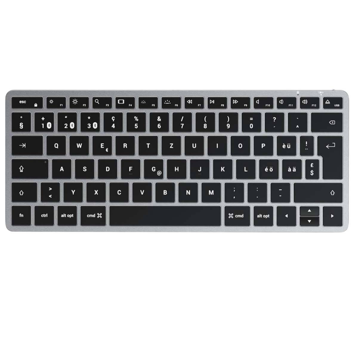 Clavier Rétroéclairé Espagnol Bluetooth Compact Slim X1 sans Pavé Num-1