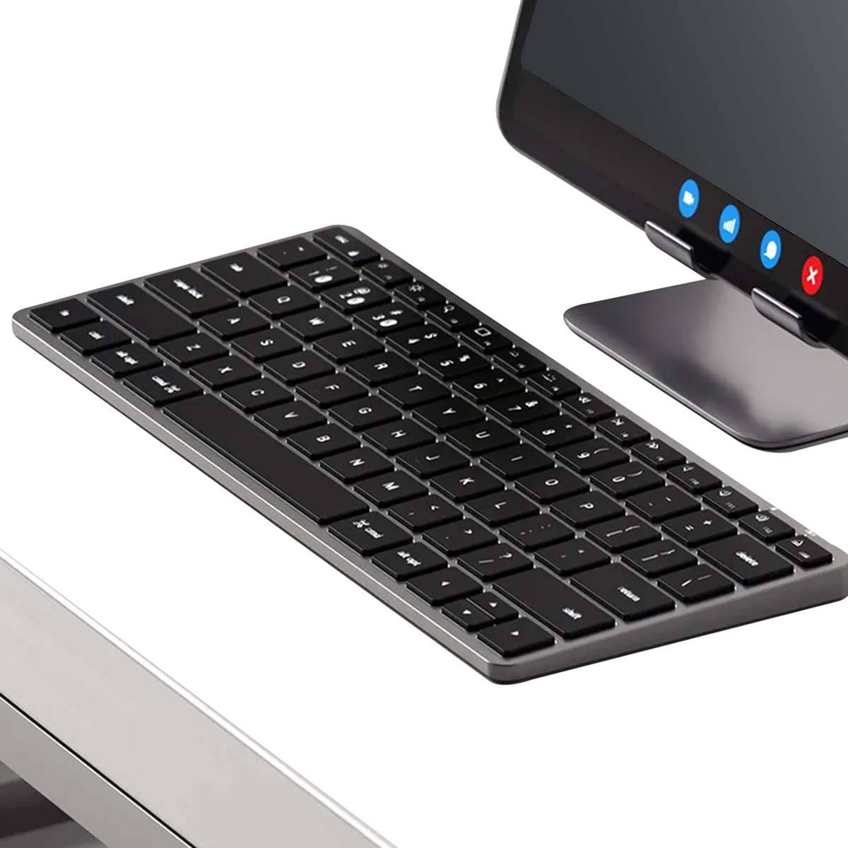 Clavier Rétroéclairé Espagnol Bluetooth Compact Slim X1 sans Pavé Num-4