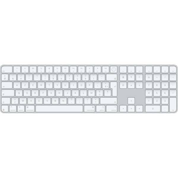 Apple Magic, Avec fil &sans fil, USB + Bluetooth, AZERTY, Blanc