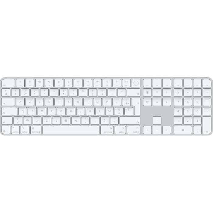 Apple Magic, Avec fil &sans fil, USB + Bluetooth, AZERTY, Blanc-0