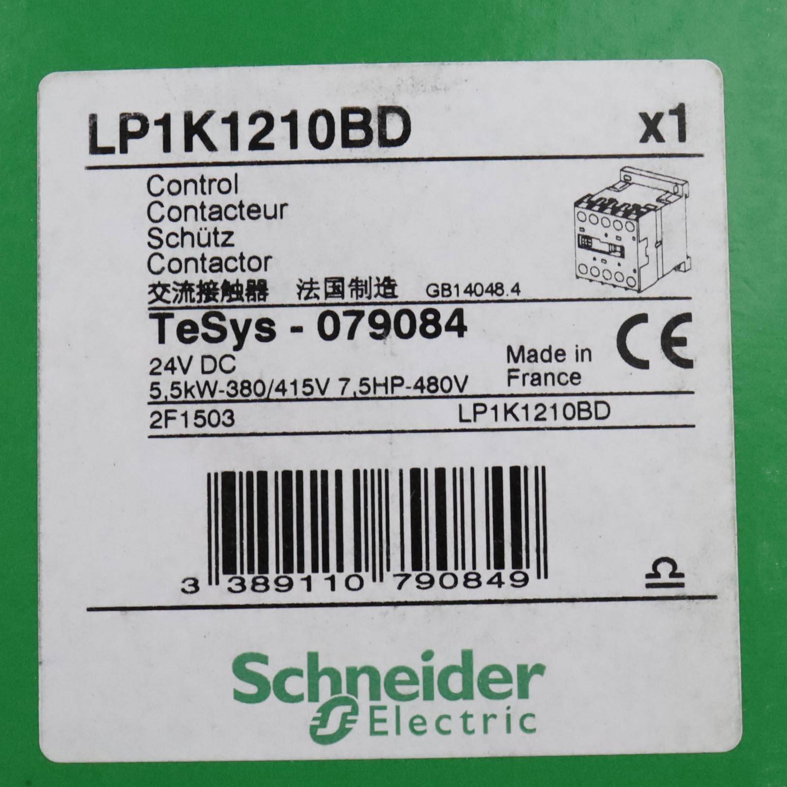 Contacteur de puissance LP1K 3p, +1S, 5.5 kW, 12 A, 400 V AC3, bobine 24 V DC-4