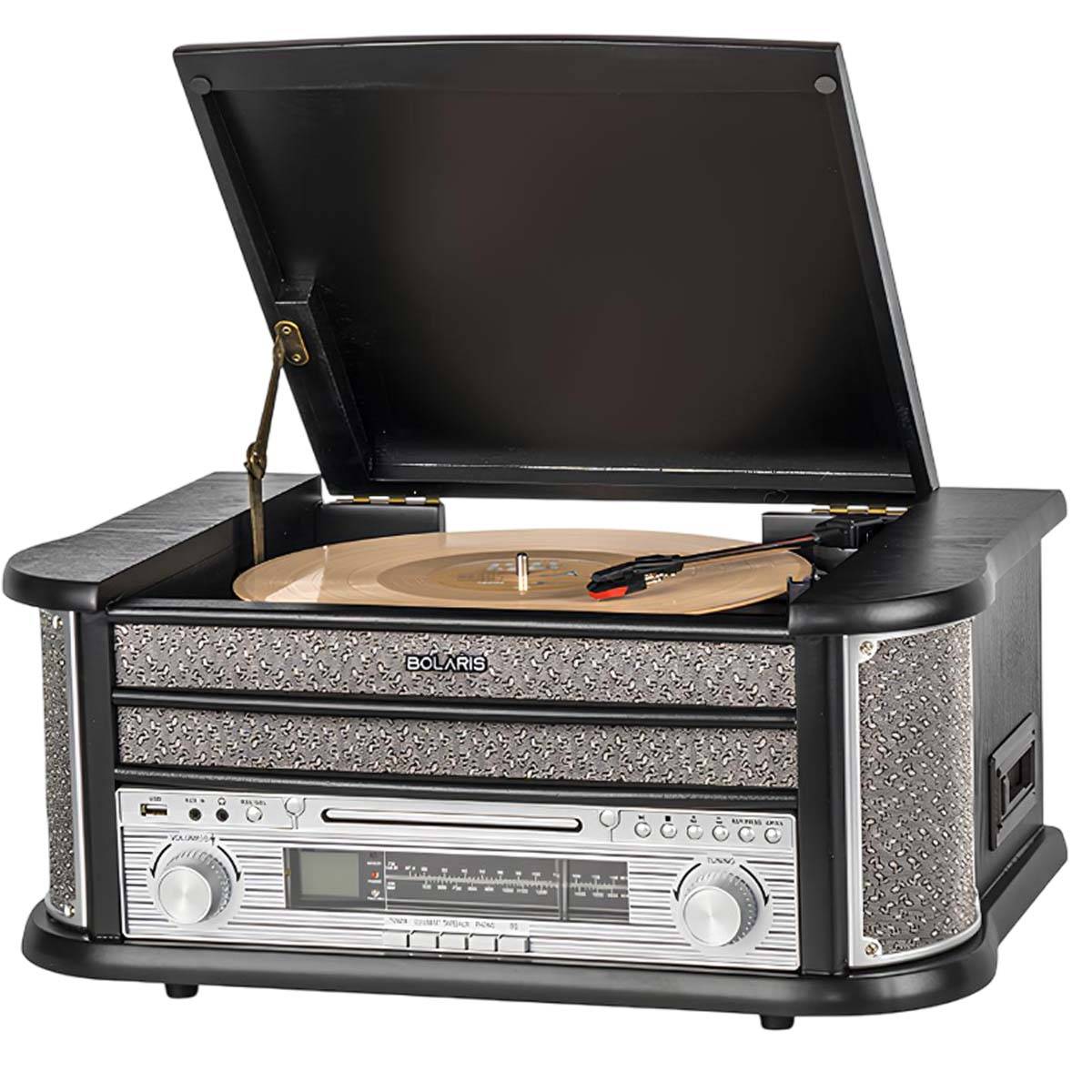 Tourne Disques Multifonctions Bluetooth / CD / K7 / AM / FM Modèle Cambridge-0