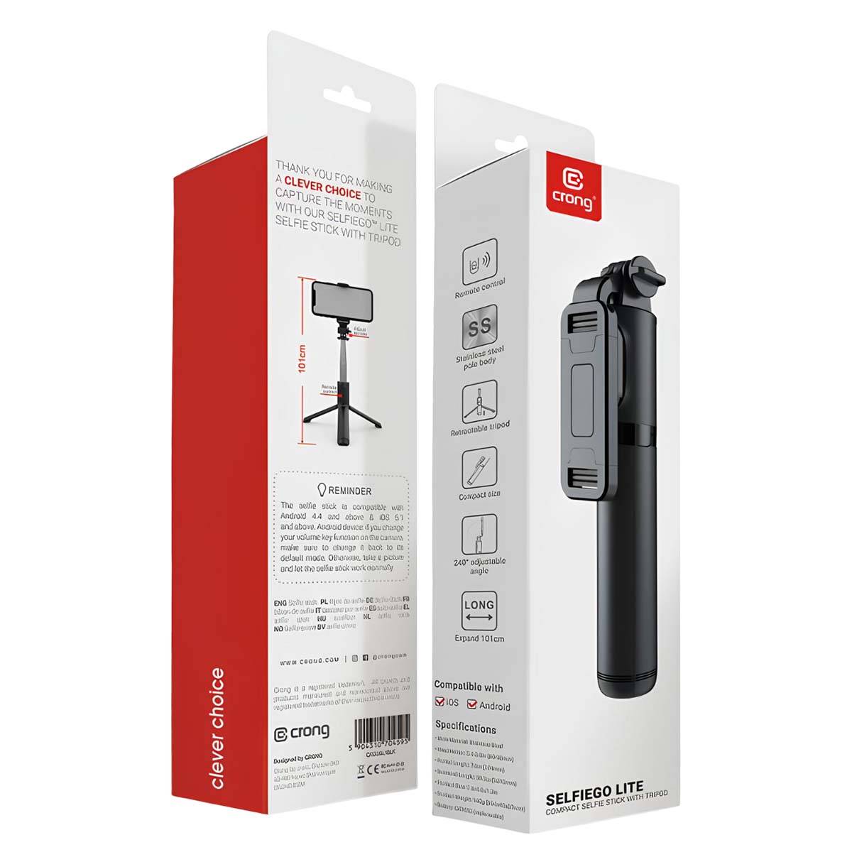 Perche à Selfie Extensible avec Trépied Modèle SelfieGo Lite-4