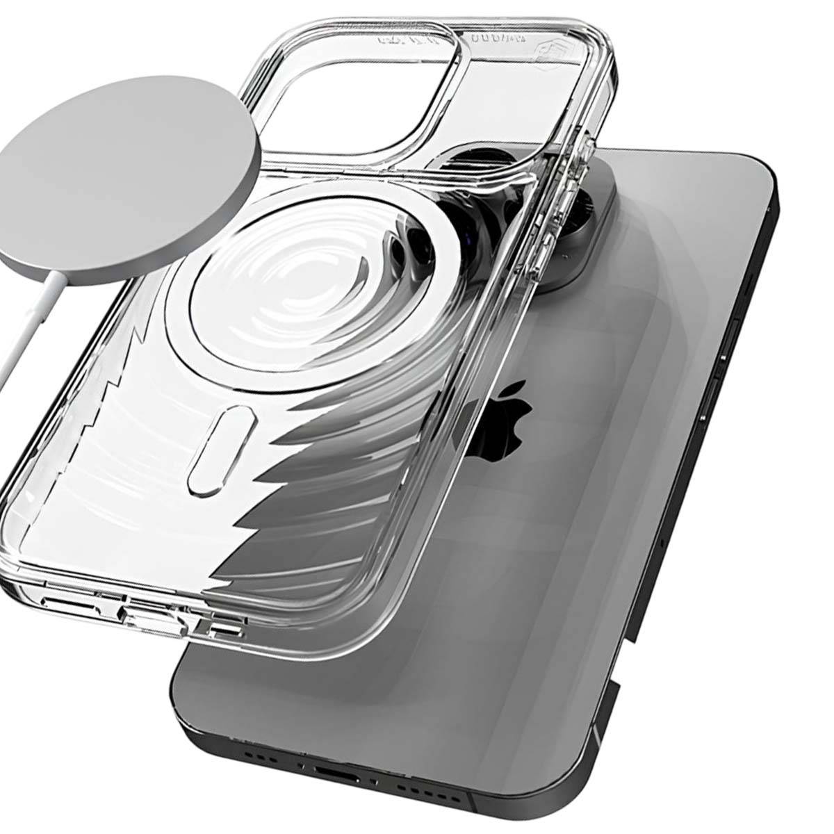 Coque pour iPhone 15 Pro MagSafe Dos Ondulé Anti-rayures-0