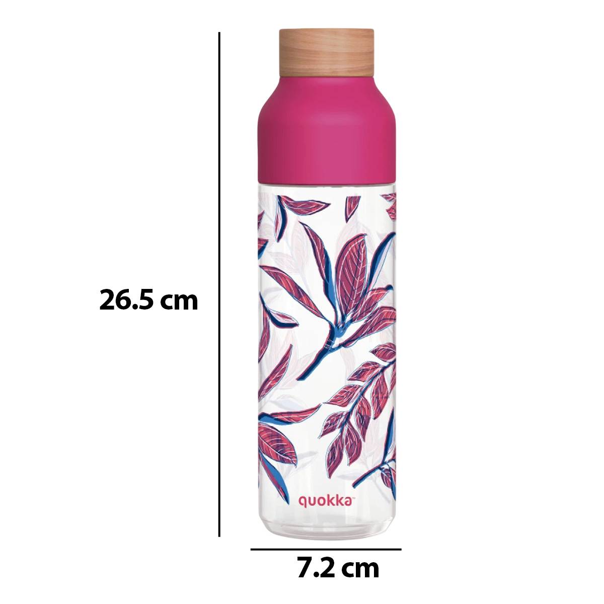 Bouteille d’Eau Ice 840ml avec Bouchon Bois et Motif Feuillage Stylisé-3