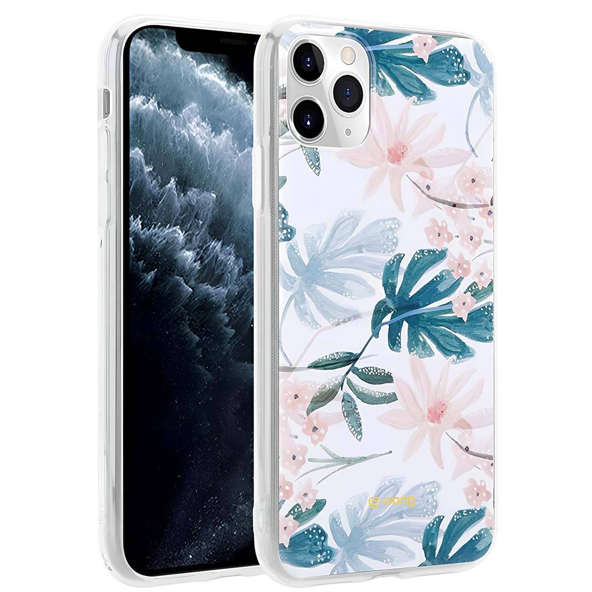 Coque pour iPhone 11 Pro en Plastique Souple avec Motif Floral-2