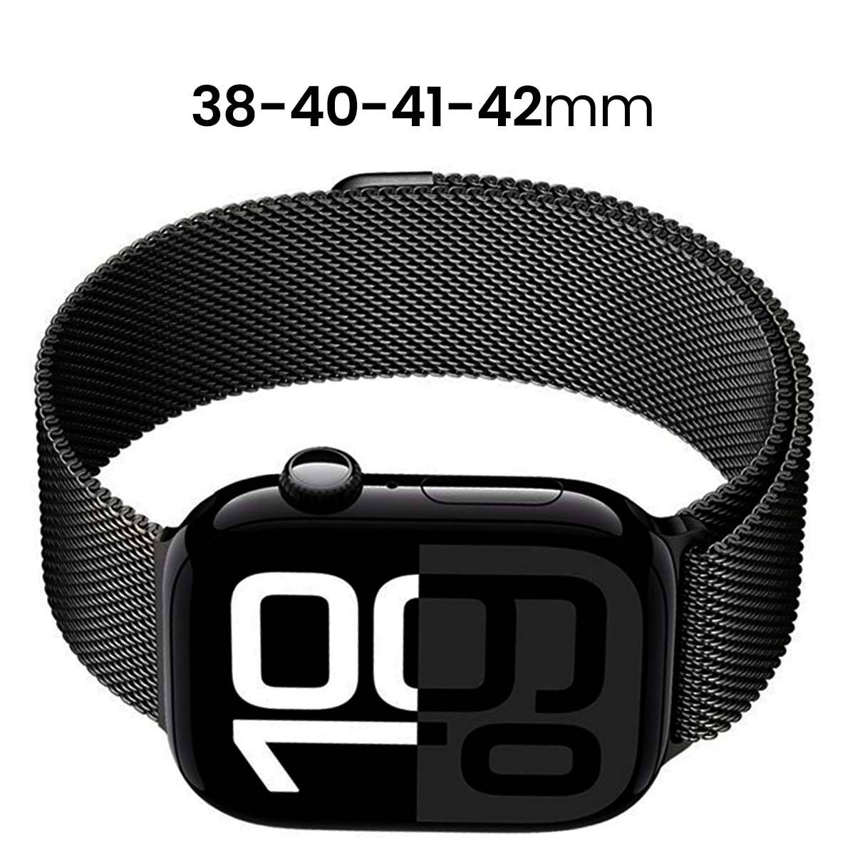 Bracelet pour Apple Watch 38 / 40 / 41 / 42mm en Inox à Maille Milanaise-4